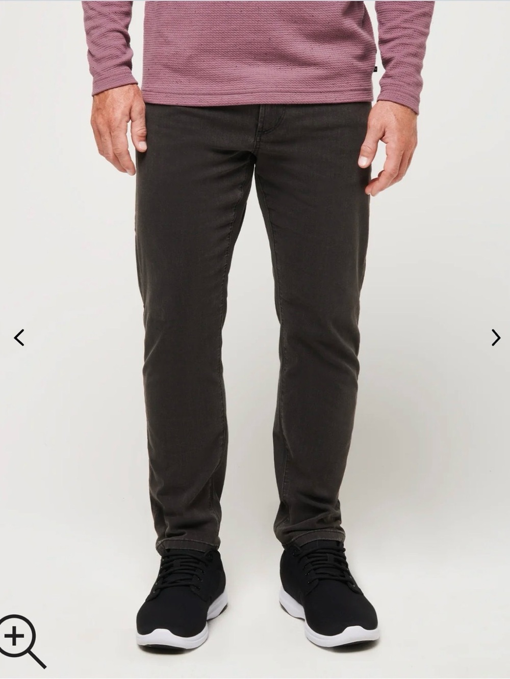 Travis Mathew Legacy Fearherweight Jeans, vintage charcoal wash, size 34x31